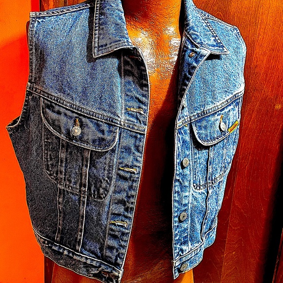 Jordache Vintage 80's Washed Denim Jean Vest - Unisex